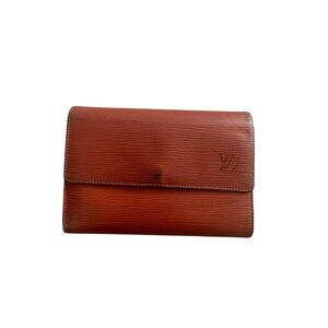 LOUIS VUITTON Brown Tan Epi Leather Snap Wallet